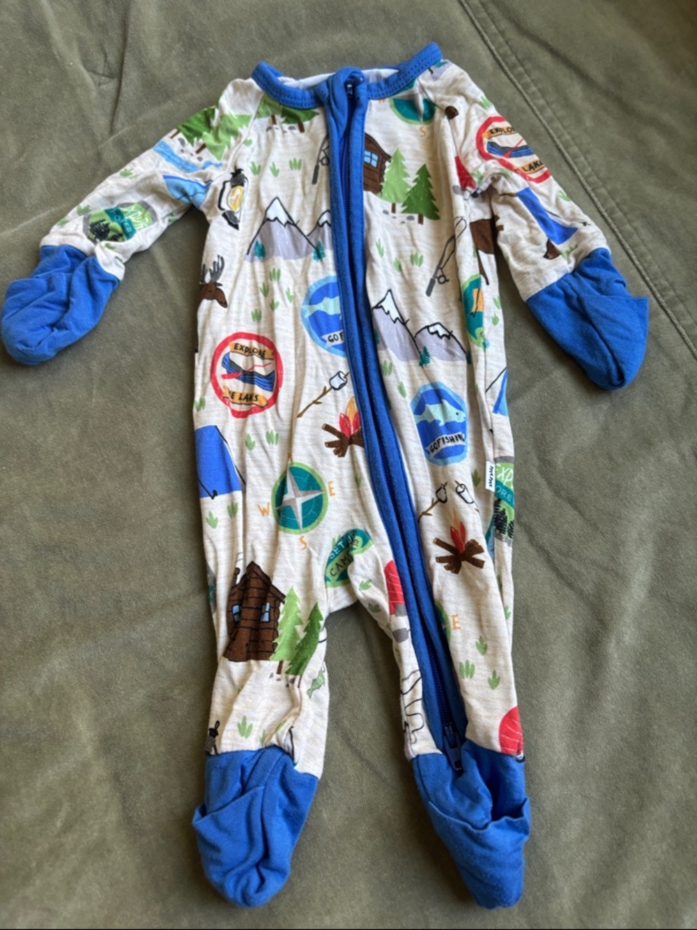 Little Sleepies Campsite Print Baby One-Piece